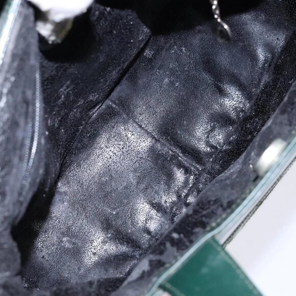 GUCCI Hand Bag Enamel Green Silver - Picture 13 of 16